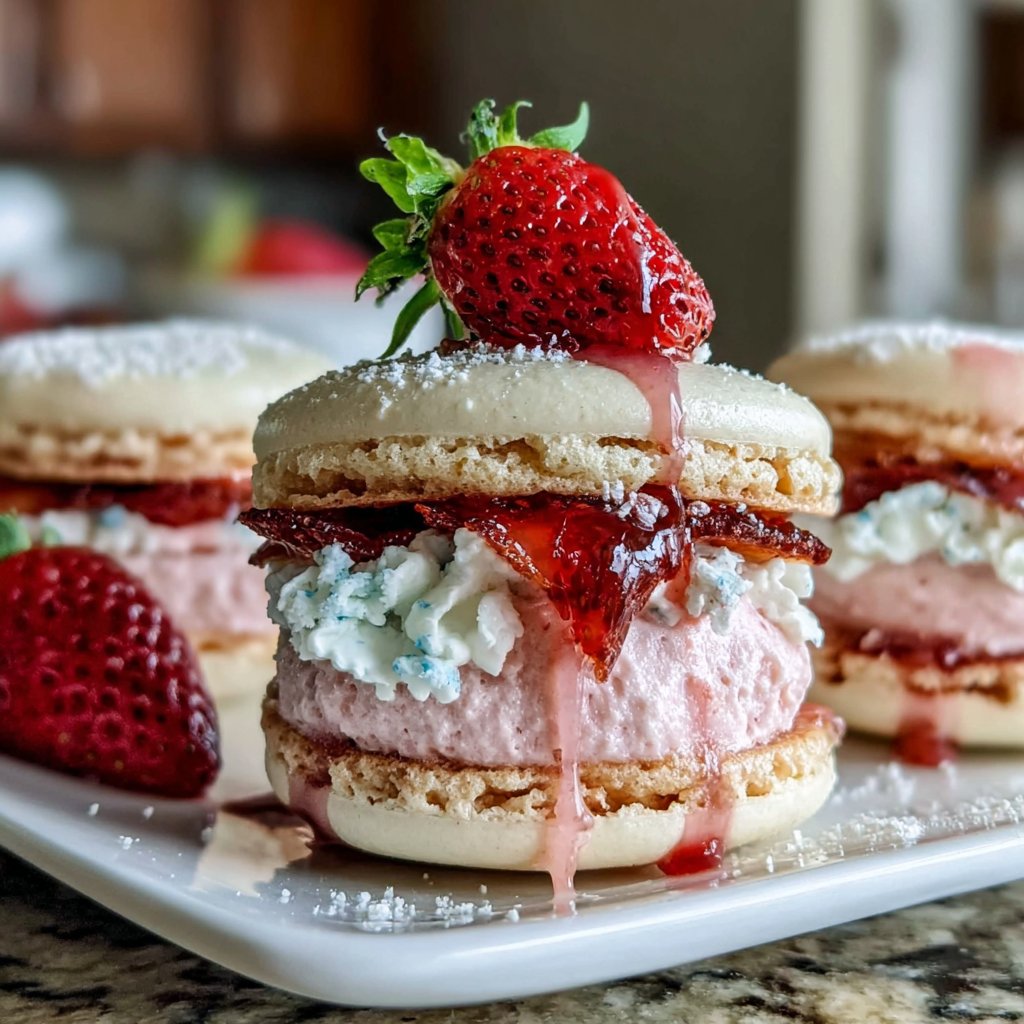 Strawberry Sweetheart Macarons
