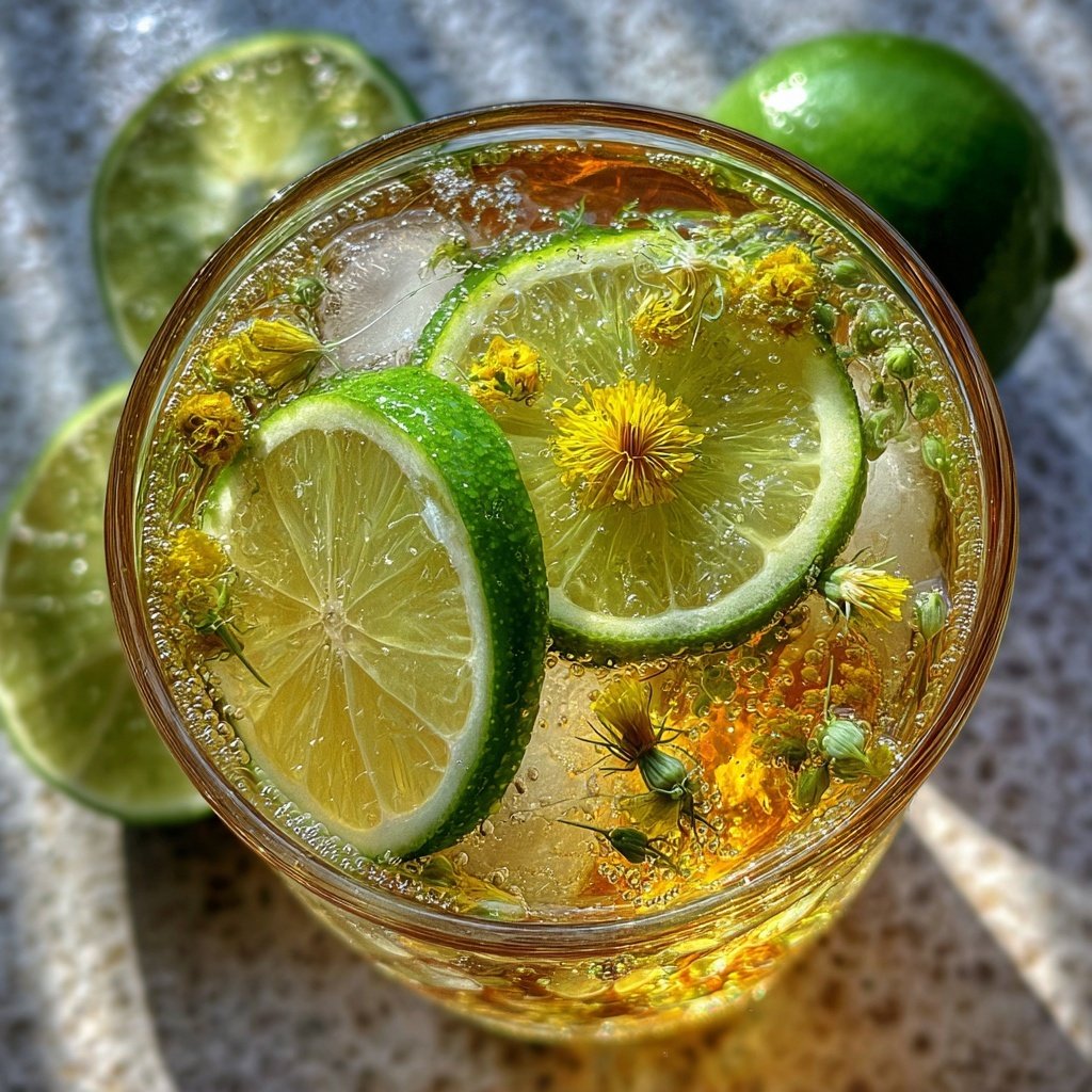 Dandelion and Lime Tea Spritz