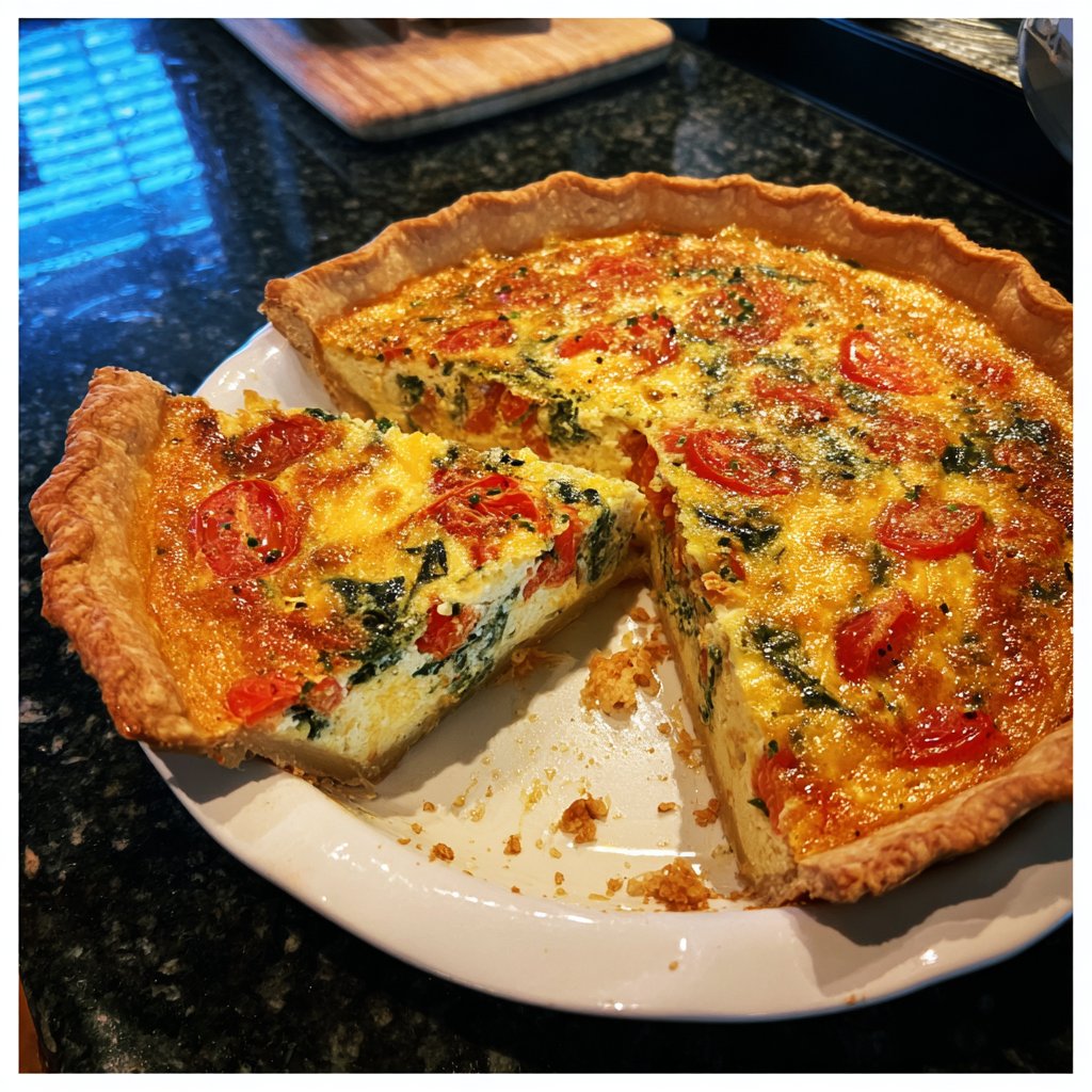 Savory Quiche with Spring Greens
