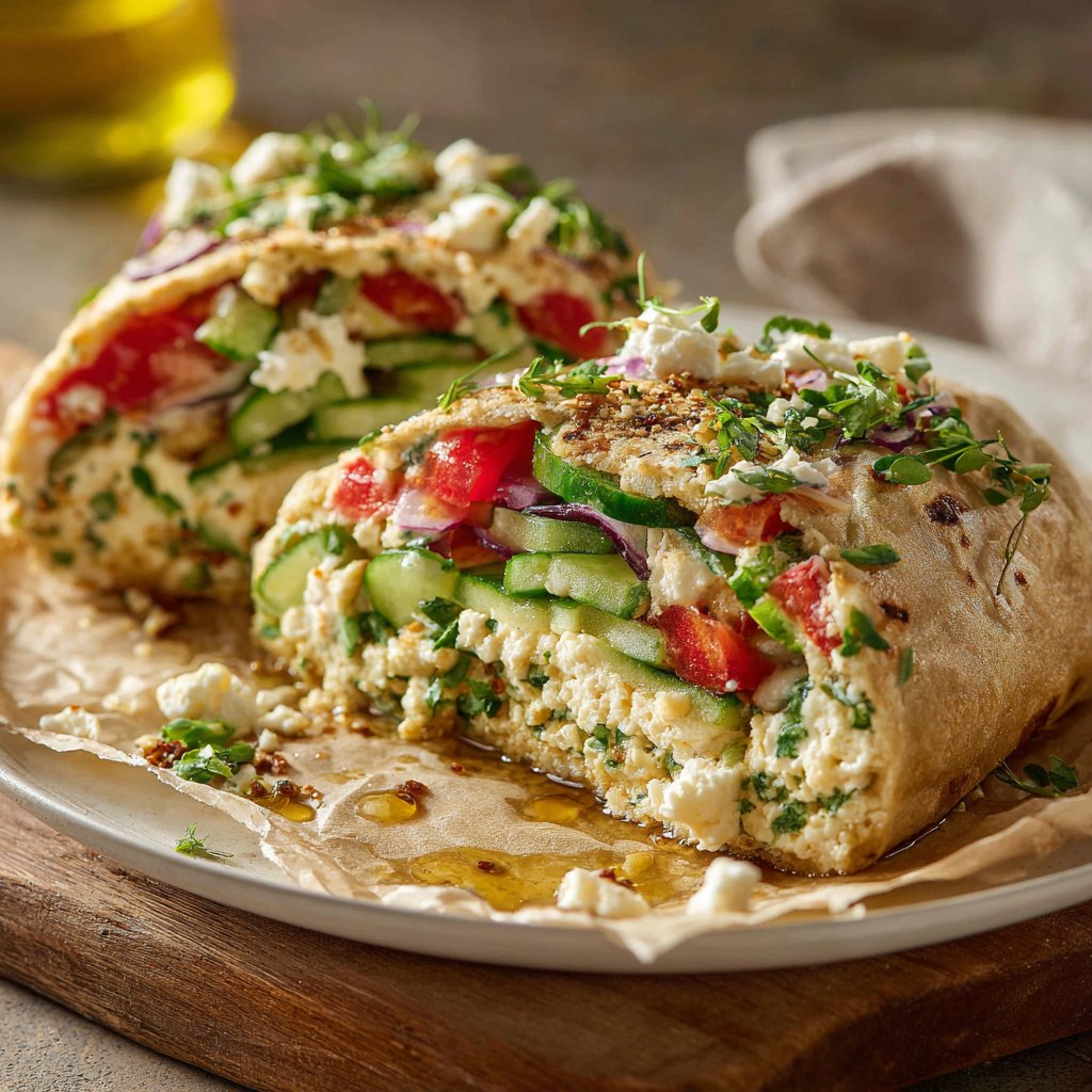 Mediterranean Cucumber and Feta Wrap